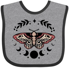 Inktastic Beautiful Moth And Moon Phases Baby Bib Pop Culture Insect Wings Lover
