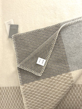 Tessilechiti 1987 100 Wool Throw Blanket Neural Color Block Made in ITALY - NWT