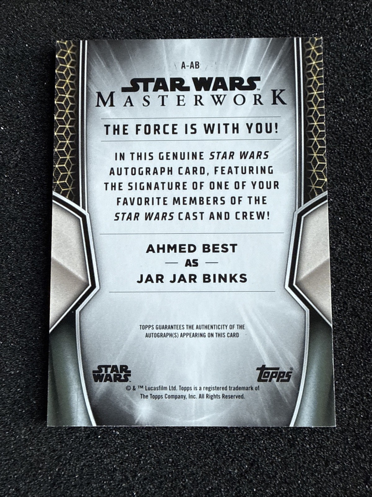 2025 Topps Star Wars Masterwork #A-AB Ahmed Best JAR JAR BINKS On Card Auto view 7