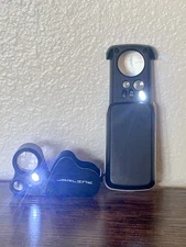 JAR-LINK 2 Pack Illuminated Jewelers Loupes Eye Magnifiers 30X 60X, 10X 20X 30X