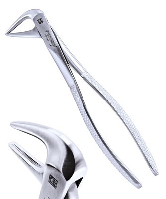 Pomee USA Extracting Forcep #74N English Serrated Beak for Lower Root Extraction