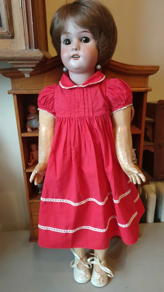 poupée ancienne, Tête Porcelaine, Simon Halbig, Taille 63 cm. - Photo 3/4