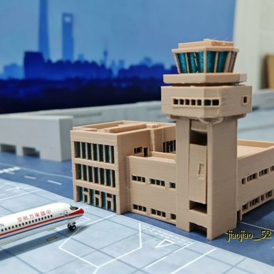 1/400 Scale Model Sabadell Airport Control Tower & Terminal LELL 3D Printed
