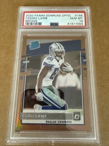 2020 Donruss Optic CeeDee Lamb Bronze Prizm Rated Rookie RC #156 PSA 10 Cowboys