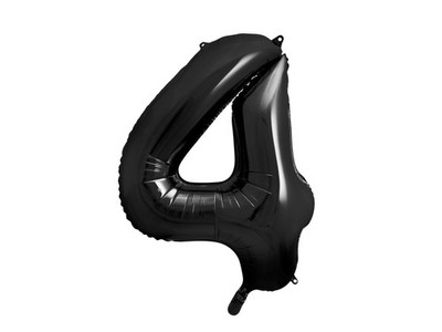 Großer Luftballon schwarz Zahl 4 86 cm / 34''