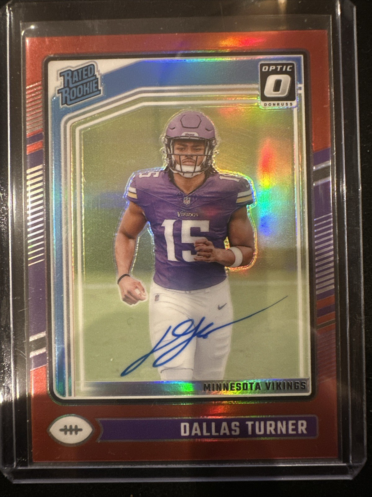 2024 Panini Donruss Optic Rated Rookie Dallas Turner  Red Prizm Autographs /75