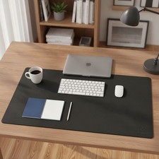 Multifunctional Leather Desk Mat - Large 31.5"x15.7" Blotter for Home Office