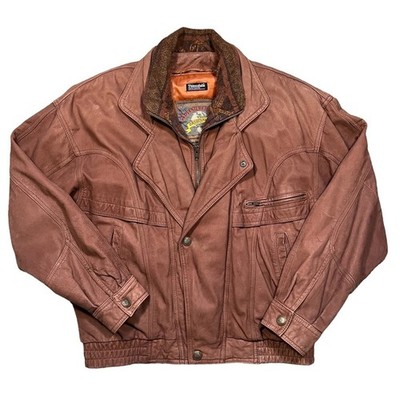 Adventure Bound Wilsons Vintage Brown Leather Thinsulate Bomber Pilots Jacket