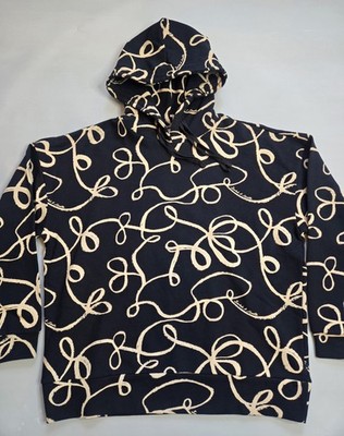 SCOTCH & SODA AMSTERDAM RIBBON NAVY BLUE CLASSIC WOMEN'S COTTON HOODIE SIZE M