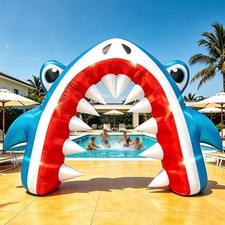 13FT Giant Shark Inflatable Arch Summer Decor for Pool Beach