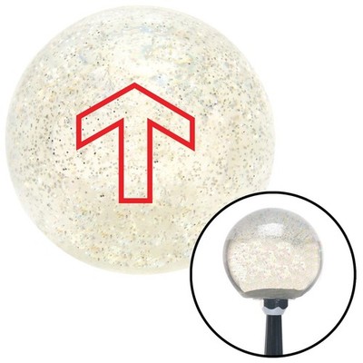 Red Broad Arrow Up Clear Metal Flake Shift Knob w/ M16x1.5 Insert Shifter Auto
