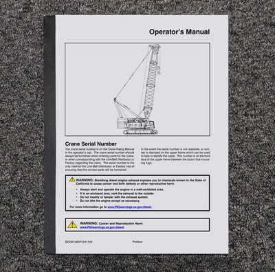 Link-Belt 348HSL 348 HSL Series II 2 Crane Owner Operator User Guide Manual 1363