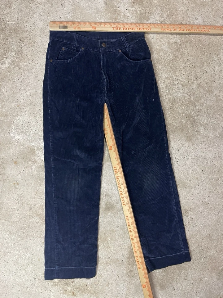 Pantalones de Pana Levi's Azul Vintage Estudiante Pierna Recta Años 60 70 Talla 28x26 EE. UU. Foto 4 de 4