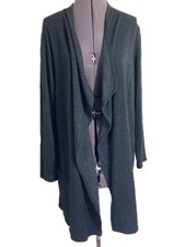 J Jill Pure Jill Open Waterfall Cardigan Size LP Mid Length Lagenlook Lounge