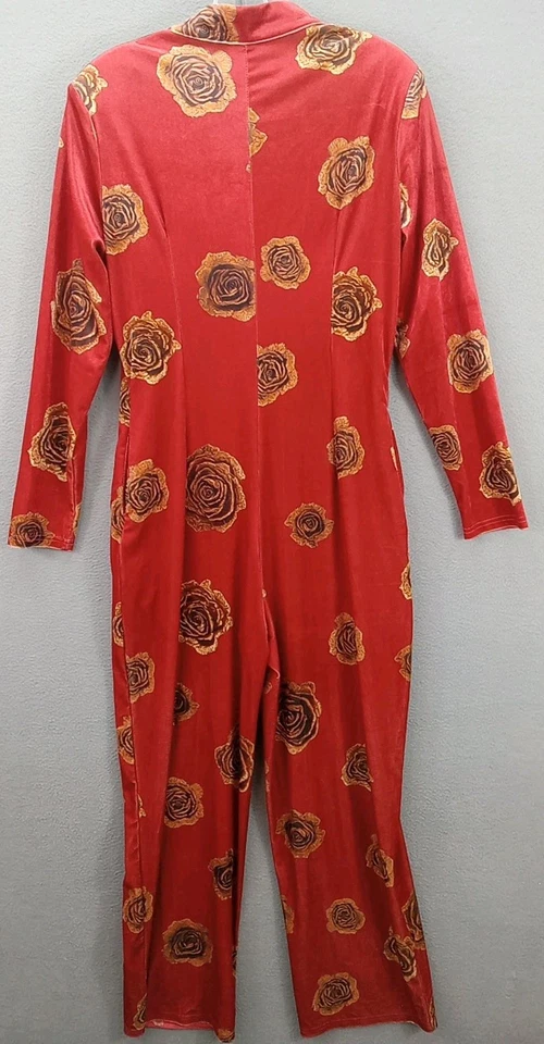 Mono Oyrosy Mujer Retro Suelto Óxido Terciopelo Dorado Rosa Estampado Largo Slv Cremallera Talla S Foto 3 de 4