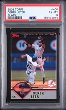 DEREK JETER PSA 6 2003 TOPPS BASEBALL #400 BLACK 51/52 YANKEES