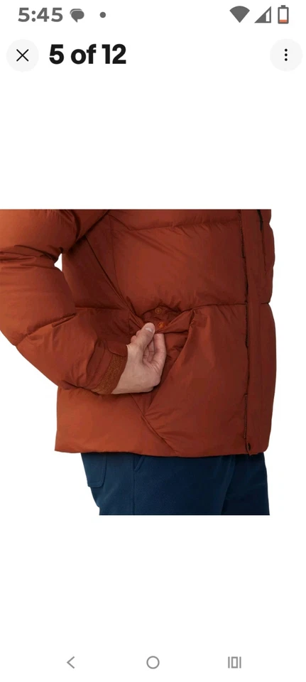 $310 PARA HOMBRES Mountain Hardwear Nevadan 650 Chaqueta de Plumón Talla XL Parka Óxido de Hierro Nueva con Etiquetas Foto 2 de 4