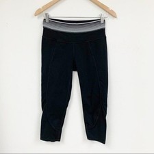 Athleta Cropped Leggings striped waist band Sz S
