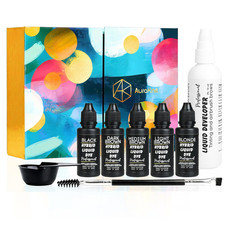 Professional Eyebrow Kit, Hybrid Liquid Brow Kit, Black and Brown with Brow Brus