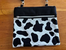 New Classic Cross Body Bag Hand Made in Vermont. Holstein cow theme