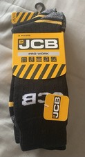 JCB Pro Work Socks 6-11 3 Pairs New Tagged Men’s Workwear Boots Black Size  6-11