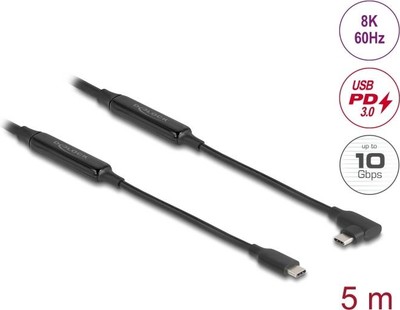 DELOCK Active USB 10 Gbps USB Type-C Kabel Stecker zum Anschluss abgewinkelt an Si