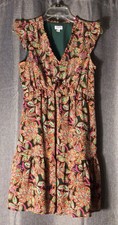 J. Crew Ruffle V-neck Floral Sleeveless Dress With Cap Sleeves