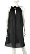 Nili Lotan New Auth 2 4 US 40 IT XS S Black 100 Silk Sheer Dress Runway Unlined