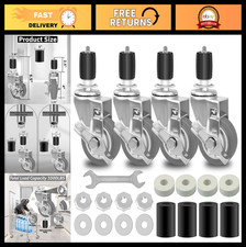 4-Pack 3" Caster Wheels with Side Brake for Stainless Steel Prep Tables  Carts