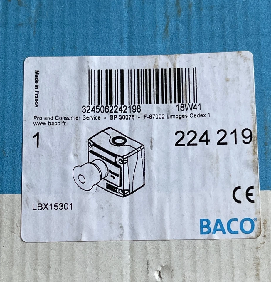 BACO LBX15301 RED EMERGENCY STOP PUSH PULL MUSHROOM BUTTON NEW - Image 3 of 4