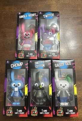 Bad Habit Rabbitz Mini Vinyl Figure Set 5 Dingle Berry Twitch Chomp Snotty Gassy