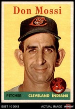 1958 Topps #35 Don Mossi Yellow Team Indians RARE VARIATION 6.5 - EX/MT+