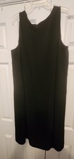 Talbots V-Neck Black Sheath Lined A-Line Dress - 22W