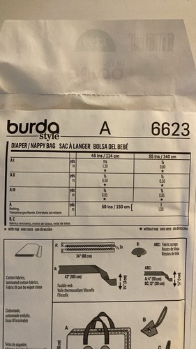 Burda Style 6623 Sewing Pattern diaper bag and changing mat - Picture 4 of 7