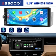 6.86" Single Din Touchscreen Car Stereo with Wireless Apple Carplay Android Auto