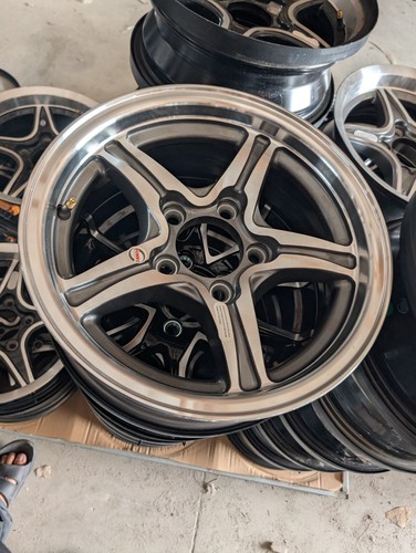 14" x  5" ALUMINUM TRAILER WHEEL 5-LUG ON 4.5 INCHES  -  Gray 