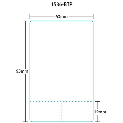 Digi 1536-BTP for DP-120/121 SM-90/SM-300B 95mm Blank 15x, 500 Labels per Roll