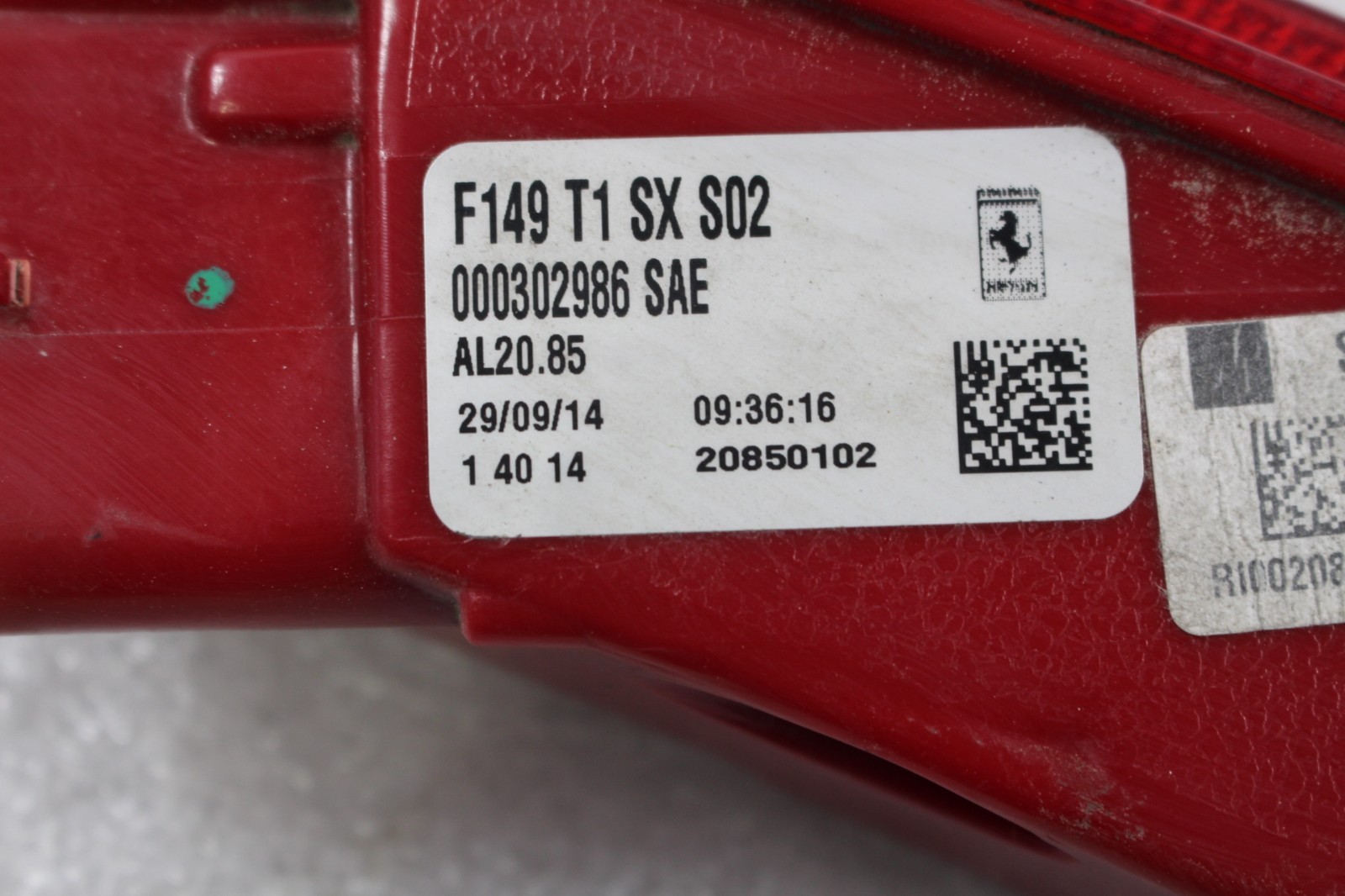 Ferrari California T, LH, Left, Lower Tail Lamp, Scuffed, Used, P/N 302986
