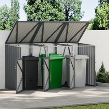 Large Wheelie Bin Storage Unit Shed Metal Outdoor Dustbin Store Cover Hideaway