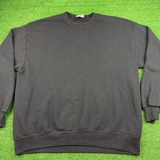 Vintage 90's Jerzees Blank Sweatshirt Crewneck Black Size XL Made in USA