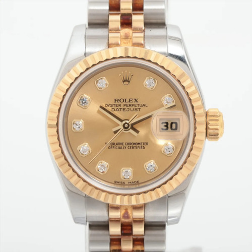 Rolex Lady Datejust 179173G SS×YG SS×YG AT Champagne-Face 1 Extra Link
