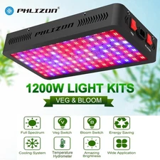 LED Grow Light 1200W/600W Full Spectrum Indoor Plants Seedling Veg Flower Bloom