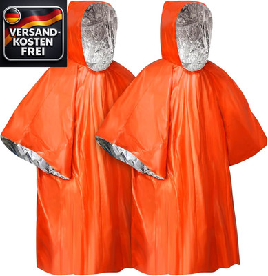 Notfall-Survival-Poncho Doppelset wasserfest winddicht für Camping Wandern & Nat