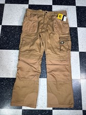 CAT C172 US Trademark Work Trouser work pant 38x32 Duck Brown NWT