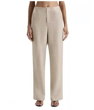 Faithfull The Brand Women Sane Linen Pant Oatmeal Beige Size 2 NEW! $240