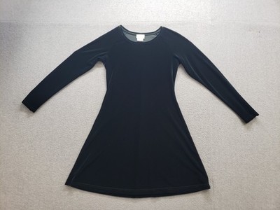 Moda International Women Mini Dress S Green Velour A Line Long Sleeve Stretch