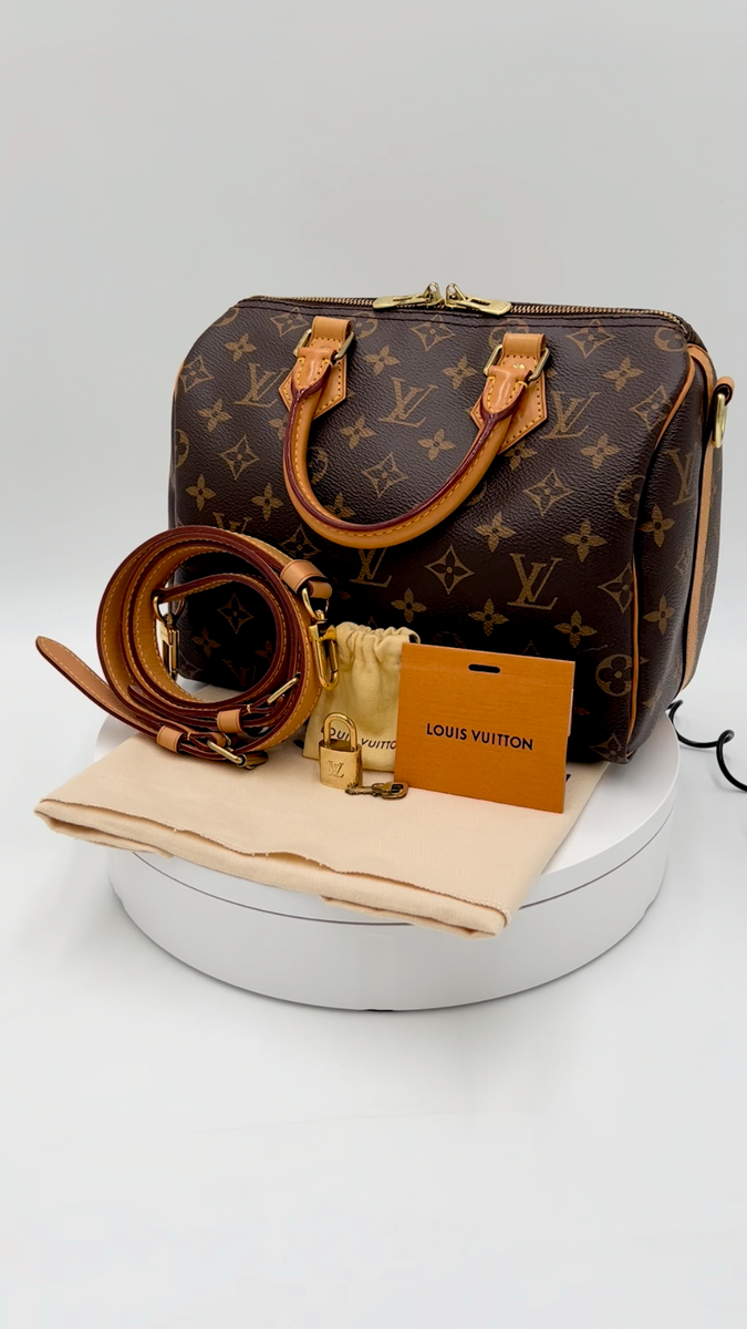 LOUIS VUITTON Monogram Speedy Bandouliere 25 2way Bag M41113 Auth