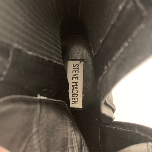 Steve Madden Damenstiefel 9M "Latch" schwarz Leder Schnürung Reißverschluss Blockabsatzsohle - Bild 11 von 12