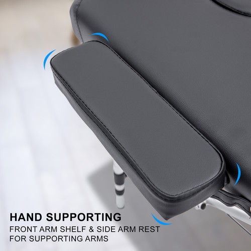Aluminium Portable Massage Table 2 Fold Beauty Therapy Bed Waxing 55cm BLACK - Picture 8 of 12