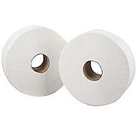 Image of 2Work Jumbo Toilet Roll 2-Ply White 92mmx410m Core 76mm (Pack of 6) 2W70203